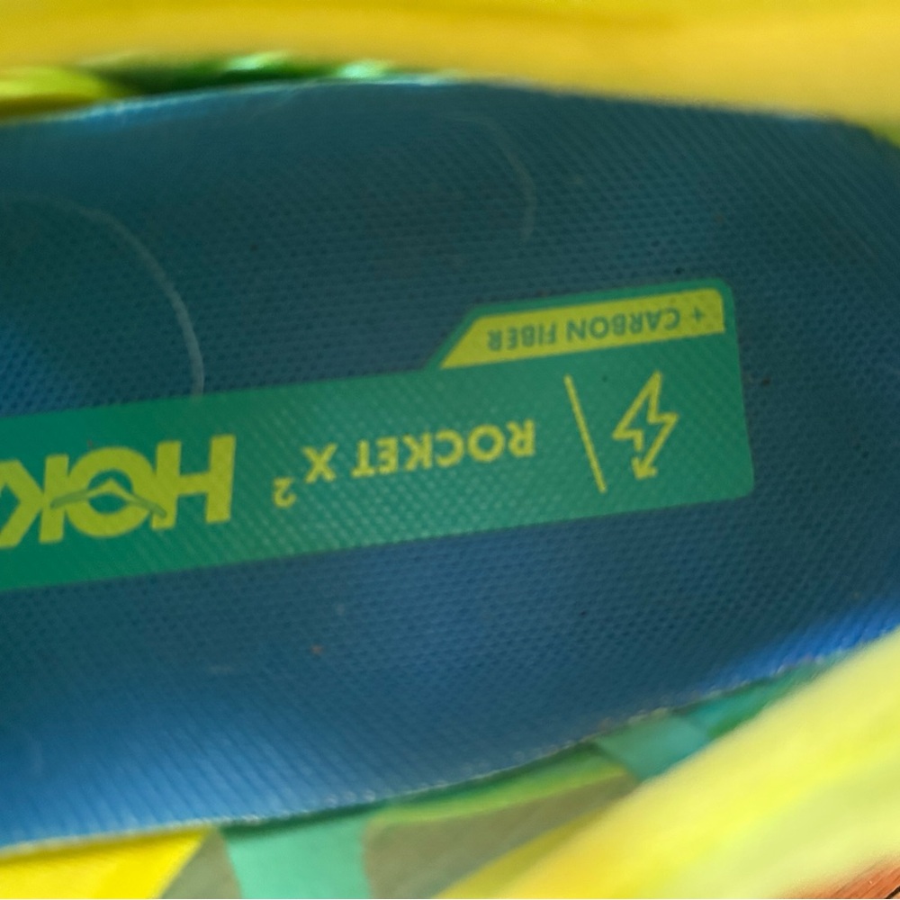 Hoka Teal and Lime Running Shoes - Picture 6 of 6
